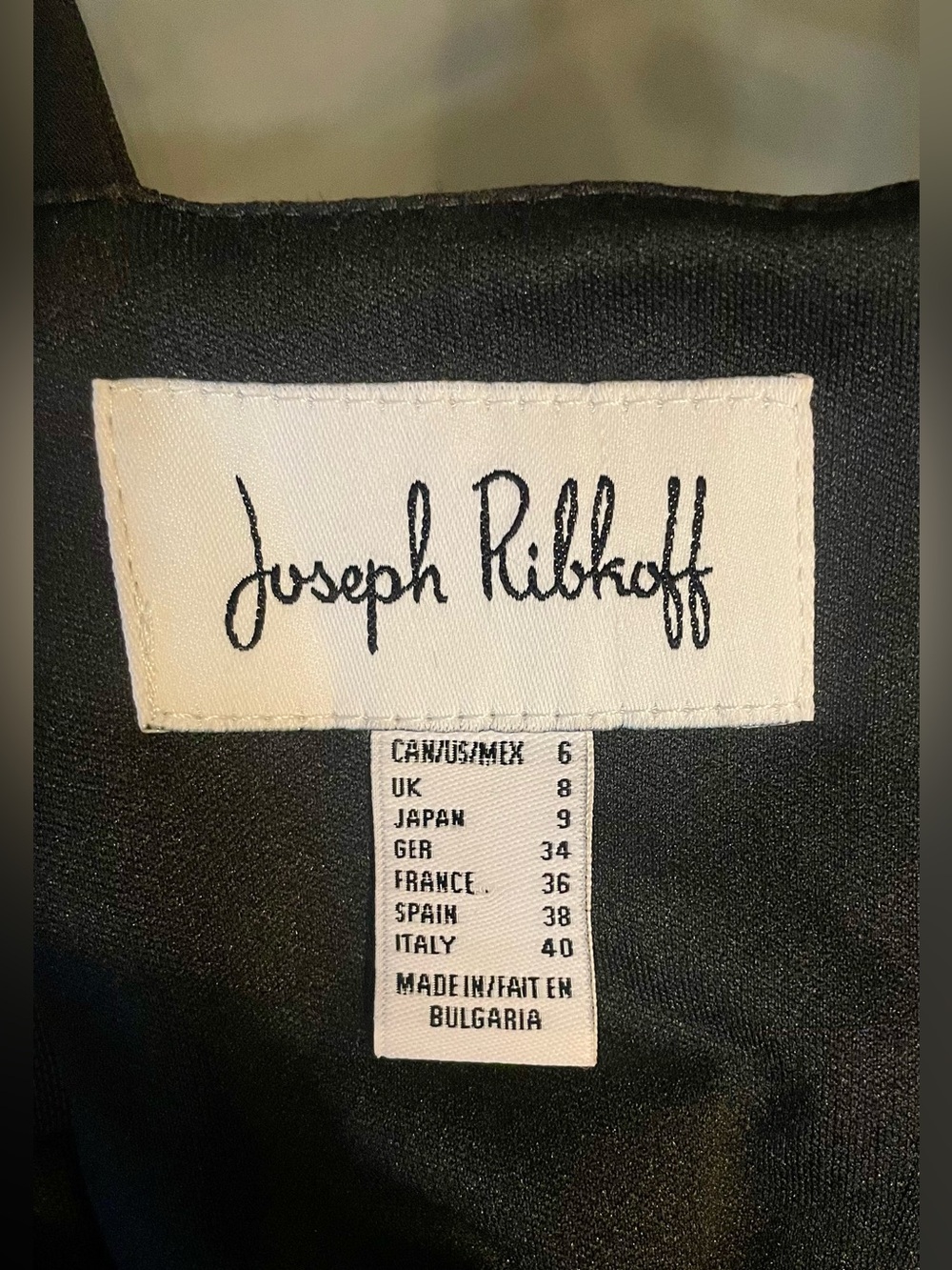 Joseph Ribkoff Black Fit & Flare Mesh Panel Cocktail Dress Size 6 - Picture 6 of 7